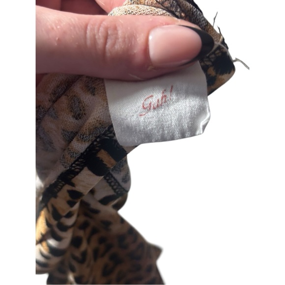 Unbranded Leopard Print Brown/Black Long Sleeve Stretchy Fitted Women's Crop Top - Picture 11 of 16